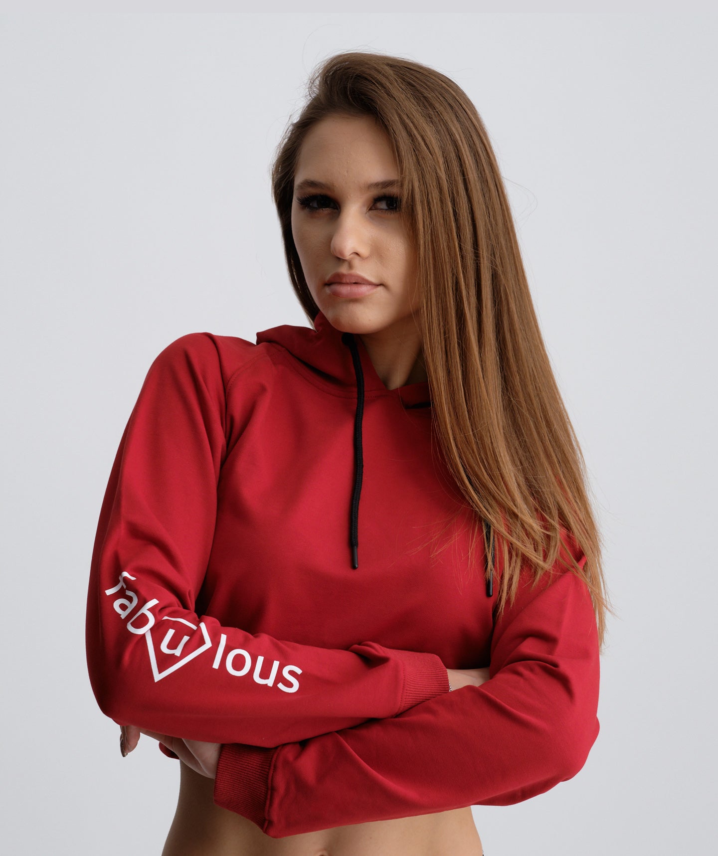 Fabulous Crop Top Hoodie in Scarlet Red fabulousathletica