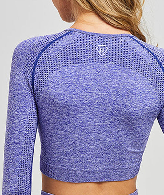 Contour Crop Top Iris Purple with Thumb Hook